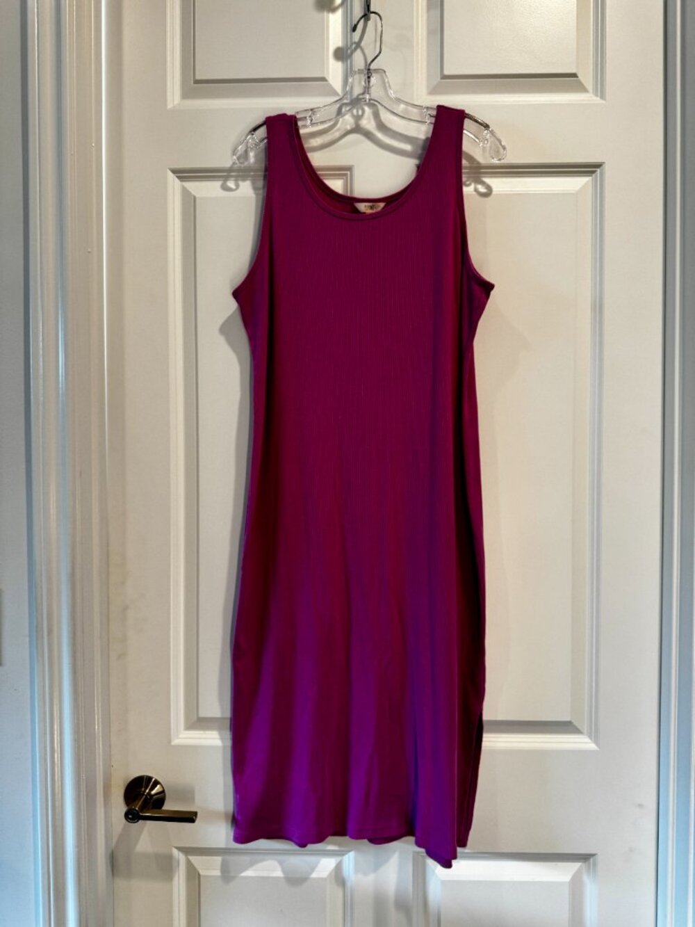 Terra & Sky Ribbed Tank Dress Bundle Lot of 2 - Teal & Magenta Plus Size 0X 14W - Picture 7 of 14